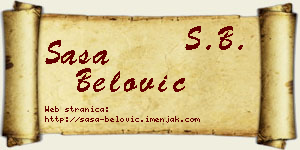 Saša Belović vizit kartica